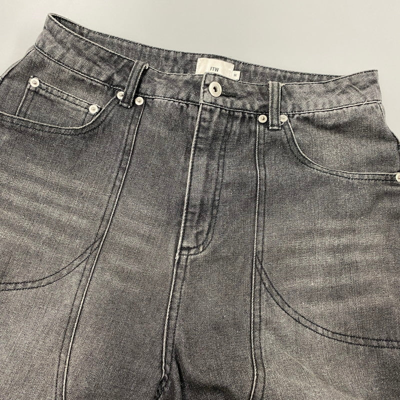 【中古品】【メンズ】 FTW エフティーダブリュー FT001052BW DOUBLE KNEE DENIM PANTS ダブル ニー デニム パンツ ボトムス ズボン 158-260330-cs-12-izu サイズ：M カラー：ブラック 万代Net店