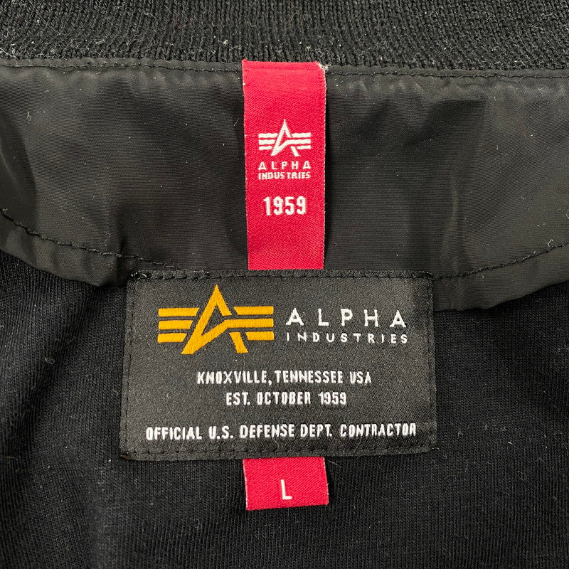 【中古品】【メンズ】 ALPHA INDUSTRIES アルファインダストリーズ TA1374-8001 FLAT POCKET FLIGHT JACKET フラット ポケット フライト ジャケット アウター 145-260330-cs-18-izu サイズ：L カラー：ブラック 万代Net店