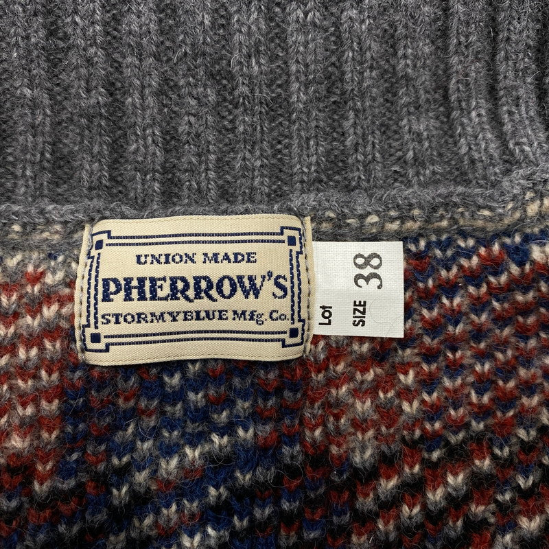 【中古品】【メンズ】 Pherrow's フェローズ COWICHAN SWEATER PRCC1 カウチンセーター 145-260323-as-10-izu サイズ：38 カラー：グレー 万代Net店