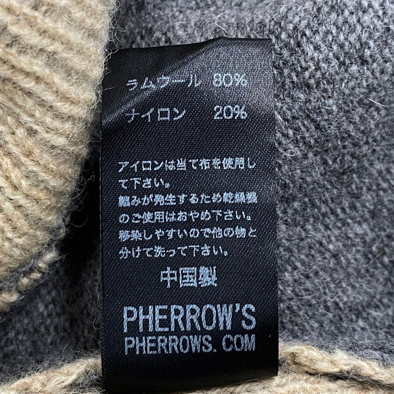【中古品】【メンズ】 Pherrow's フェローズ COWICHAN SWEATER PRCC1 カウチンセーター 145-260323-as-10-izu サイズ：38 カラー：グレー 万代Net店