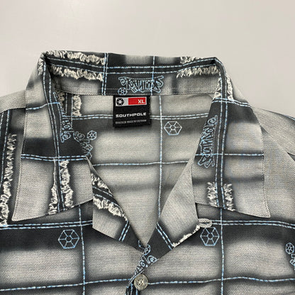 【中古品】【メンズ】 SOUTHPOLE サウスポール 90S ALL-OVER PATTERN OPEN COLLAR SS SHIRT オールオーバー パターン オープンカラー ショートスリーブ シャツ トップス 半袖 146-260330-cs-13-izu サイズ：XL カラー：グレー系 万代Net店
