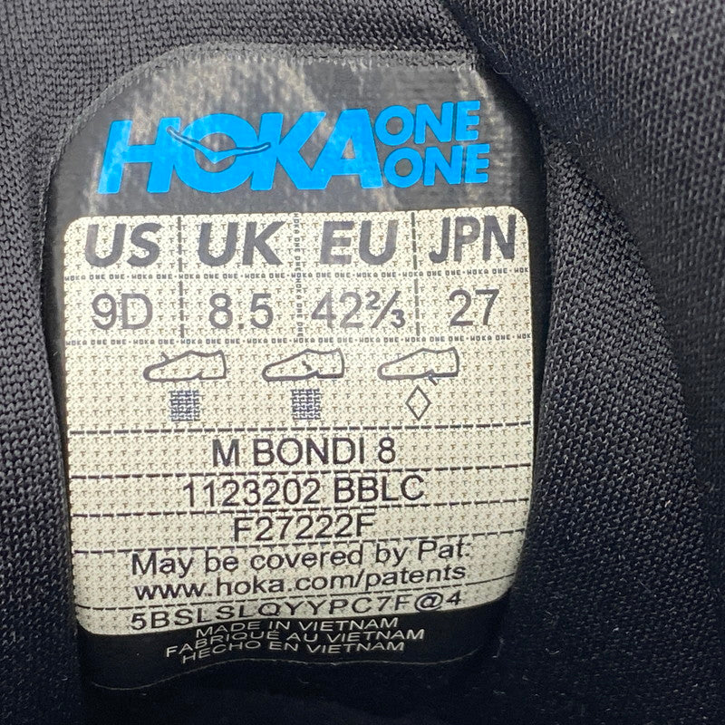 【中古品】【メンズ】 HOKA ONEONE ホカ オネオネ BONDI 8 1123202 ボンダイ8 スニーカー シューズ 靴 162-260323-as-12-izu サイズ：27cm カラー：ブラック 万代Net店