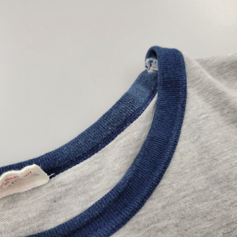 【中古品】【メンズ】 HANES ヘインズ 日本製 70’S RINGERNECK リンガーネック S S TEE ショートスリーブ Tシャツ トップス 半袖 146-260602-ya-14-izu サイズ：L カラー：グレー 万代Net店