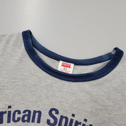 【中古品】【メンズ】 HANES ヘインズ 日本製 70’S RINGERNECK リンガーネック S S TEE ショートスリーブ Tシャツ トップス 半袖 146-260602-ya-14-izu サイズ：L カラー：グレー 万代Net店