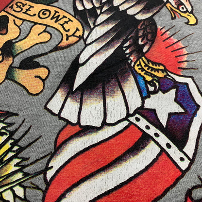 【中古品】【メンズ】 43KH04 PRINT ZIP UP HOODIE プリント ジップ アップ フーディー トップス 長袖 141-260327-cs-03-izu サイズ：L カラー：グレー 万代Net店