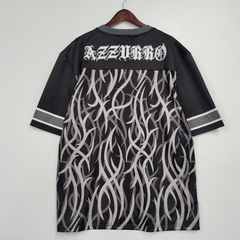 【中古品】【メンズ】 AZZURRO アズーロ TRIBAL COMO MESH FOOTBALL SS SHIRT トライバル コモ メッシュ フットボール ショートスリーブ シャツ 142-260331-cs-05-izu サイズ：XL カラー：ブラック 万代Net店