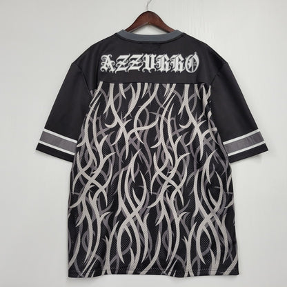 【中古品】【メンズ】 AZZURRO アズーロ TRIBAL COMO MESH FOOTBALL SS SHIRT トライバル コモ メッシュ フットボール ショートスリーブ シャツ 142-260331-cs-05-izu サイズ：XL カラー：ブラック 万代Net店