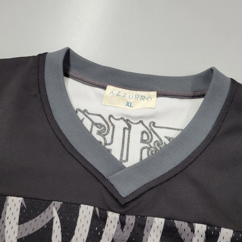 【中古品】【メンズ】 AZZURRO アズーロ TRIBAL COMO MESH FOOTBALL SS SHIRT トライバル コモ メッシュ フットボール ショートスリーブ シャツ 142-260331-cs-05-izu サイズ：XL カラー：ブラック 万代Net店
