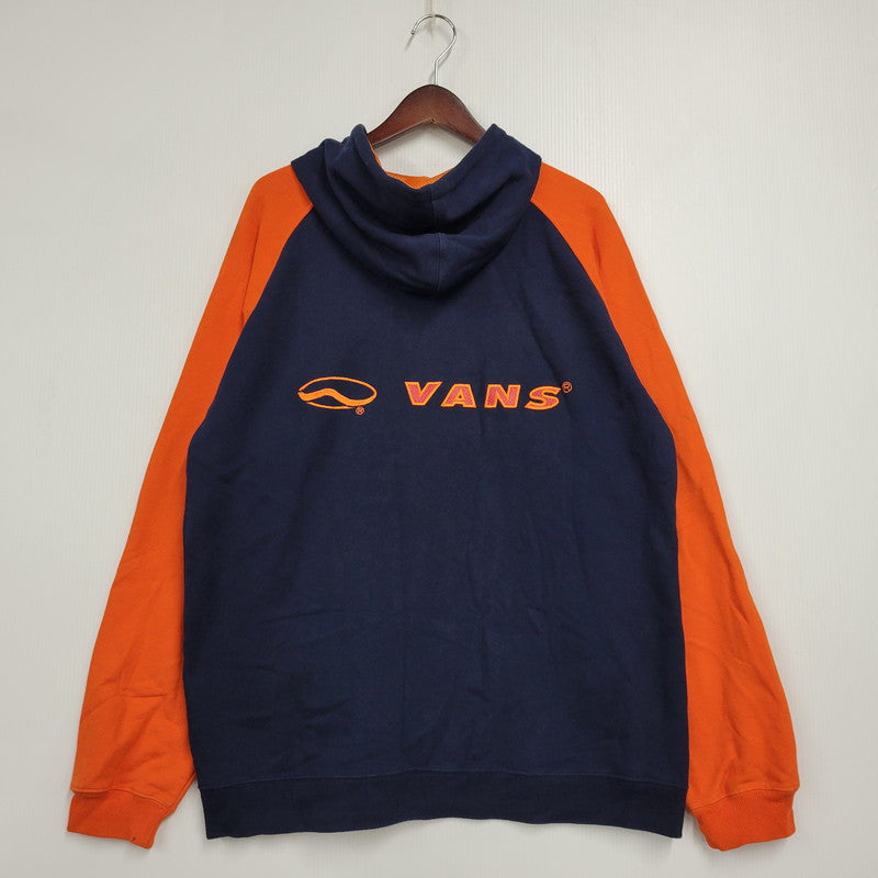 【中古品】【メンズ】 OLD VANS オールド バンズ 90-00S ZIP UP HOODED SWEATSHIRT ジップ アップ フーデッド スウェットシャツ トップス 長袖 146-260331-cs-25-izu サイズ：L カラー：ネイビー×オレンジ 万代Net店