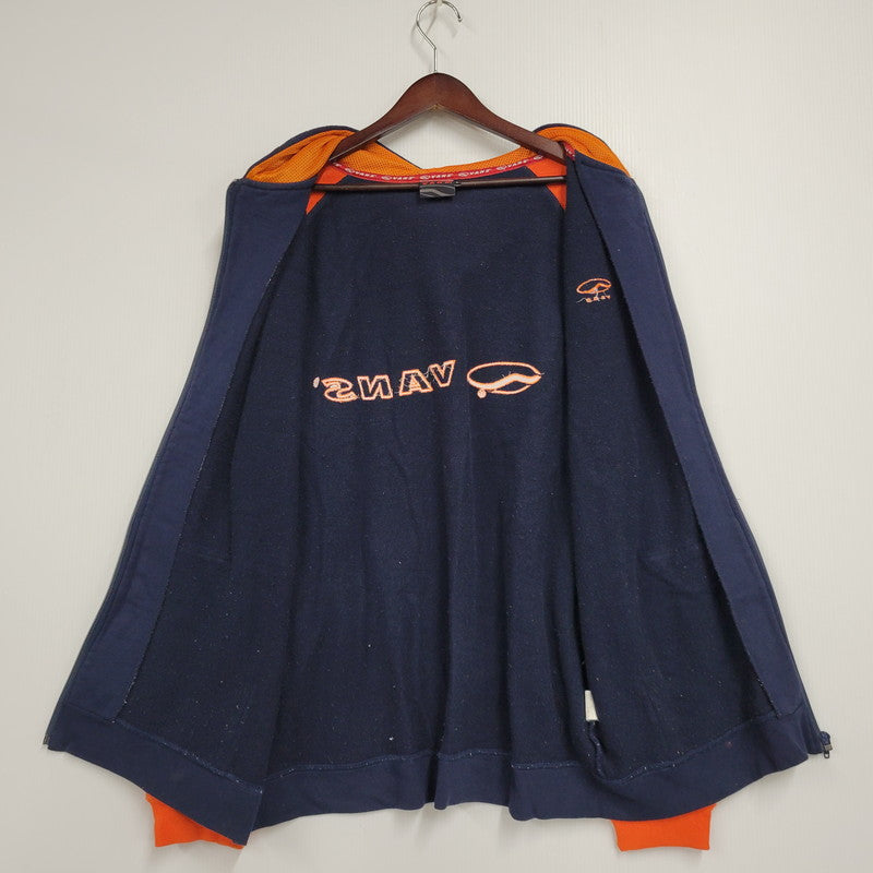 【中古品】【メンズ】 OLD VANS オールド バンズ 90-00S ZIP UP HOODED SWEATSHIRT ジップ アップ フーデッド スウェットシャツ トップス 長袖 146-260331-cs-25-izu サイズ：L カラー：ネイビー×オレンジ 万代Net店
