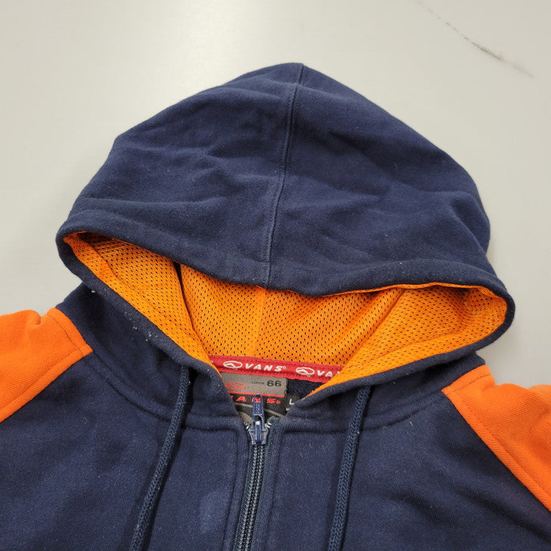 【中古品】【メンズ】 OLD VANS オールド バンズ 90-00S ZIP UP HOODED SWEATSHIRT ジップ アップ フーデッド スウェットシャツ トップス 長袖 146-260331-cs-25-izu サイズ：L カラー：ネイビー×オレンジ 万代Net店
