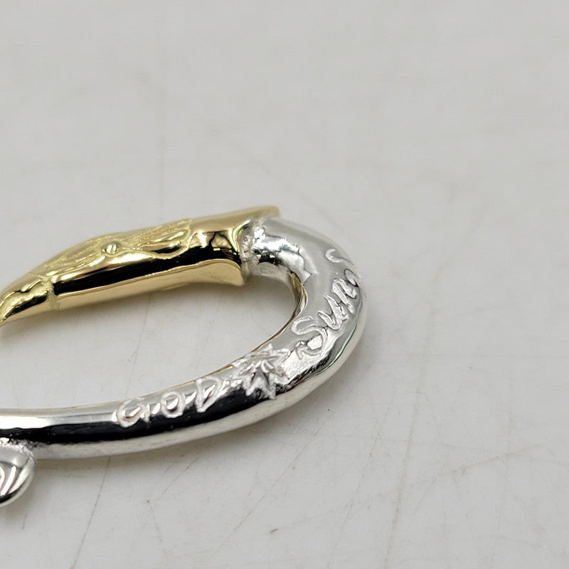 【中古品】【メンズ/レディース】 GOD SUNS ゴッドサンズ SV950 K18YG 頭金イーグルフックLL (プレーン) アクセサリー 192-260408-kh-04-izu カラー：シルバー×ゴールド 万代Net店
