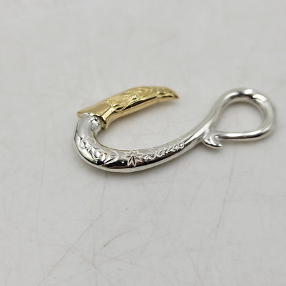 【中古品】【メンズ/レディース】 GOD SUNS ゴッドサンズ SV950 K18YG 頭金イーグルフックLL (プレーン) アクセサリー 192-260408-kh-04-izu カラー：シルバー×ゴールド 万代Net店