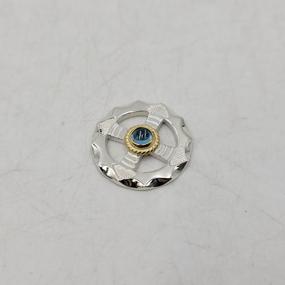 【中古品】【メンズ/レディース】 GOD SUNS ゴッドサンズ SV950 K18YG 金縄TQホイールLL (プレーン) ブルートパーズ アクセサリー 192-260408-kh-03-izu カラー：シルバー×ゴールド 万代Net店