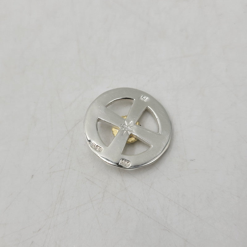 【中古品】【メンズ/レディース】 GOD SUNS ゴッドサンズ SV950 K18YG 金縄TQホイールLL (プレーン) ブルートパーズ アクセサリー 192-260408-kh-03-izu カラー：シルバー×ゴールド 万代Net店