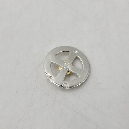 【中古品】【メンズ/レディース】 GOD SUNS ゴッドサンズ SV950 K18YG 金縄TQホイールLL (プレーン) ブルートパーズ アクセサリー 192-260408-kh-03-izu カラー：シルバー×ゴールド 万代Net店