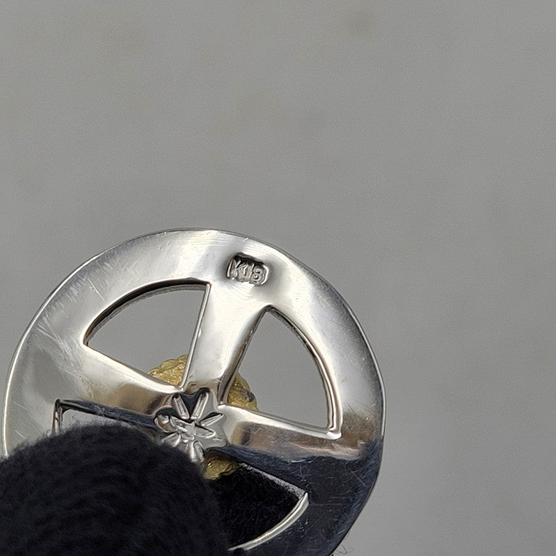 【中古品】【メンズ/レディース】 GOD SUNS ゴッドサンズ SV950 K18YG 金縄TQホイールLL (プレーン) ブルートパーズ アクセサリー 192-260408-kh-03-izu カラー：シルバー×ゴールド 万代Net店