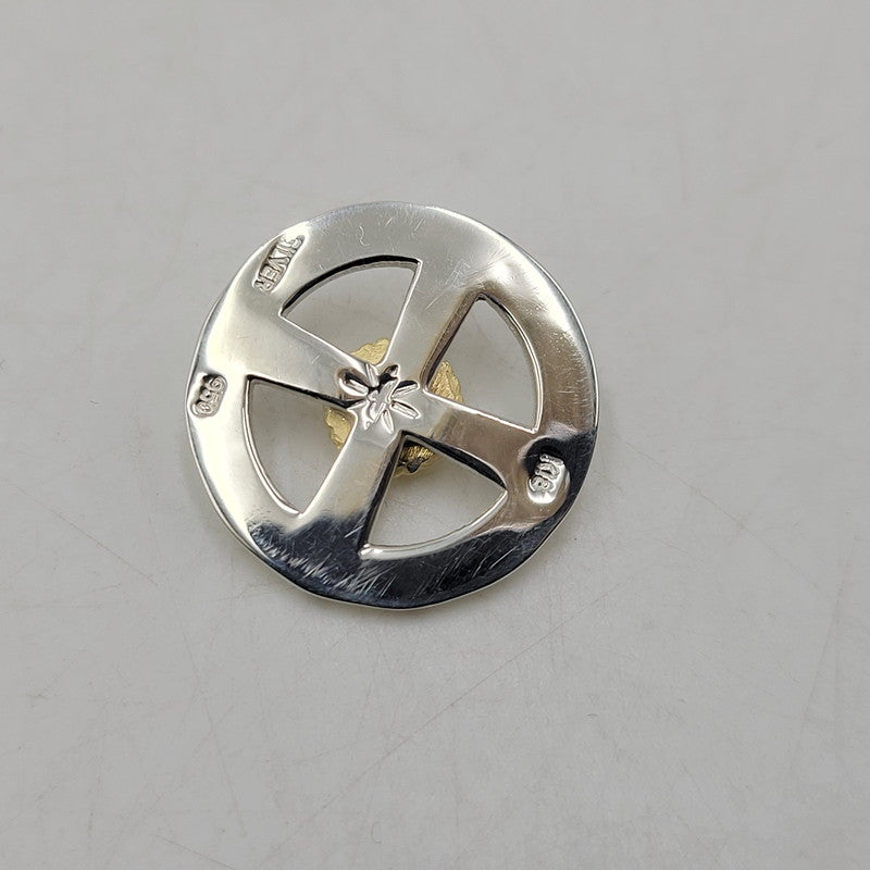 【中古品】【メンズ/レディース】 GOD SUNS ゴッドサンズ SV950 K18YG 金縄TQホイールLL (プレーン) ブルートパーズ アクセサリー 192-260408-kh-03-izu カラー：シルバー×ゴールド 万代Net店