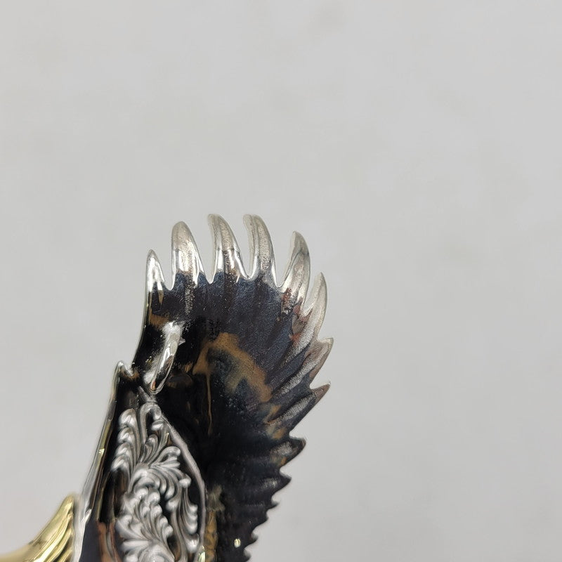 【中古品】【メンズ/レディース】 GOD SUNS ゴッドサンズ SV950 K18YG お正月限定アイテム 頭金&金縄 ブルートパーズ 大イーグル 両面唐草 アクセサリー 192-260408-kh-05-izu カラー：シルバー×ゴールド 万代Net店