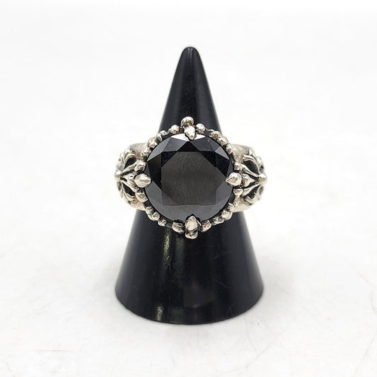 【中古品】【メンズ/レディース】 UNKNOWN アンノウン 925 CROWN CROSS STONE RING クラウン クロス ストーン リング アクセサリー 192-260602-ya-01-izu カラー：シルバー×ブラック 万代Net店