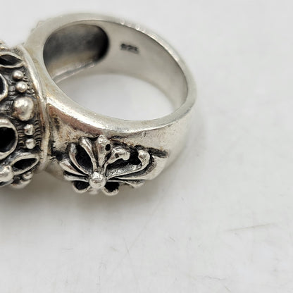 【中古品】【メンズ/レディース】 UNKNOWN アンノウン 925 CROWN CROSS STONE RING クラウン クロス ストーン リング アクセサリー 192-260602-ya-01-izu カラー：シルバー×ブラック 万代Net店