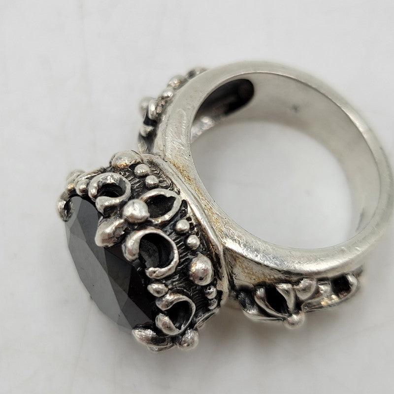【中古品】【メンズ/レディース】 UNKNOWN アンノウン 925 CROWN CROSS STONE RING クラウン クロス ストーン リング アクセサリー 192-260602-ya-01-izu カラー：シルバー×ブラック 万代Net店