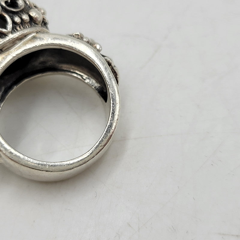 【中古品】【メンズ/レディース】 UNKNOWN アンノウン 925 CROWN CROSS STONE RING クラウン クロス ストーン リング アクセサリー 192-260602-ya-01-izu カラー：シルバー×ブラック 万代Net店
