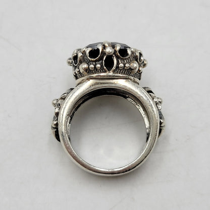 【中古品】【メンズ/レディース】 UNKNOWN アンノウン 925 CROWN CROSS STONE RING クラウン クロス ストーン リング アクセサリー 192-260602-ya-01-izu カラー：シルバー×ブラック 万代Net店