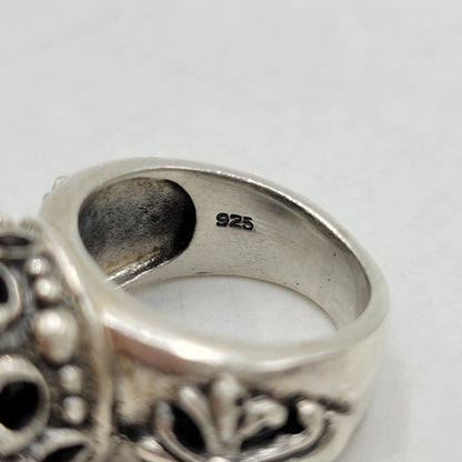 【中古品】【メンズ/レディース】 UNKNOWN アンノウン 925 CROWN CROSS STONE RING クラウン クロス ストーン リング アクセサリー 192-260602-ya-01-izu カラー：シルバー×ブラック 万代Net店