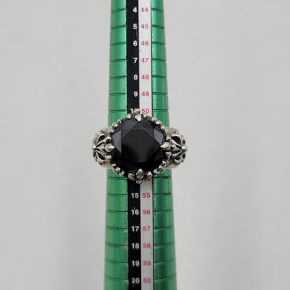 【中古品】【メンズ/レディース】 UNKNOWN アンノウン 925 CROWN CROSS STONE RING クラウン クロス ストーン リング アクセサリー 192-260602-ya-01-izu カラー：シルバー×ブラック 万代Net店