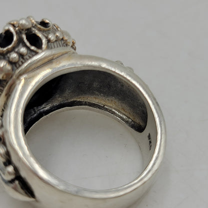 【中古品】【メンズ/レディース】 UNKNOWN アンノウン 925 CROWN CROSS STONE RING クラウン クロス ストーン リング アクセサリー 192-260602-ya-01-izu カラー：シルバー×ブラック 万代Net店