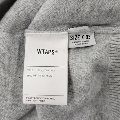 【中古品】【メンズ】 WTAPS ダブルタップス HOODIE / SWEATER / NYCO 252FZDT-KNM02 フーディー セーター パーカー 142-260405-as-11-izu サイズ：03 カラー：グレー 万代Net店