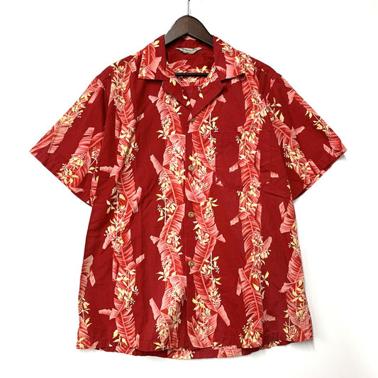 【中古品】【メンズ】 HOALOHA ホアロハ ALOHA SHIRT アロハシャツ ハワイ製 半袖 トップス 146-260329-as-08-izu カラー：レッド 万代Net店