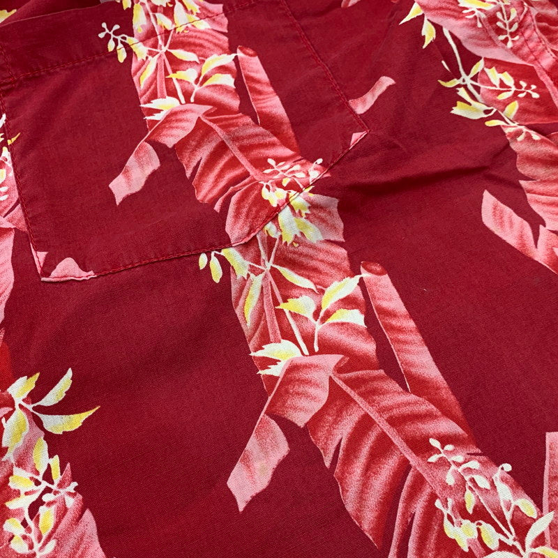 【中古品】【メンズ】 HOALOHA ホアロハ ALOHA SHIRT アロハシャツ ハワイ製 半袖 トップス 146-260329-as-08-izu カラー：レッド 万代Net店