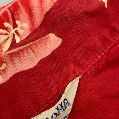 【中古品】【メンズ】 HOALOHA ホアロハ ALOHA SHIRT アロハシャツ ハワイ製 半袖 トップス 146-260329-as-08-izu カラー：レッド 万代Net店