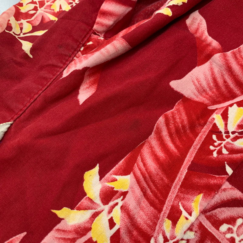 【中古品】【メンズ】 HOALOHA ホアロハ ALOHA SHIRT アロハシャツ ハワイ製 半袖 トップス 146-260329-as-08-izu カラー：レッド 万代Net店