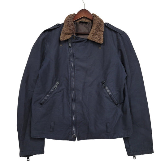 【中古品】【メンズ】 チュニジア製 BOA DOUBLE RIDERS JACKET ボア ダブル ライダース ジャケット アウター 141-260331-cs-28-izu サイズ：2 カラー：ネイビー 万代Net店