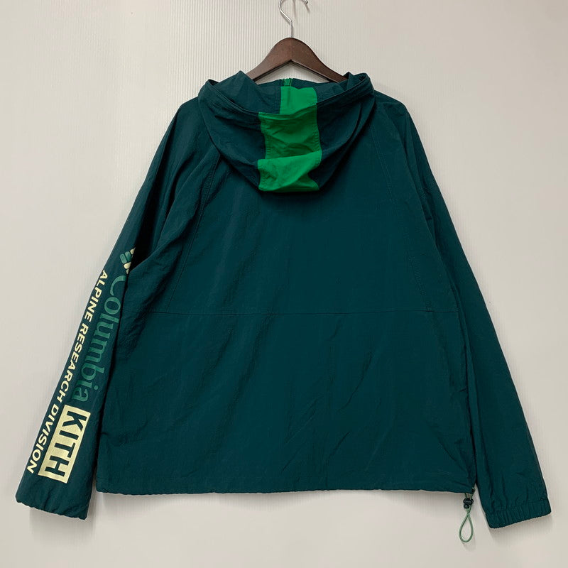 【中古品】【メンズ】 KITH×COLUMBIA キス×コロンビア XM9901 WIND ANORAK ウインド アノラック アウター 142-260327-cs-05-izu サイズ：L カラー：グリーン 万代Net店