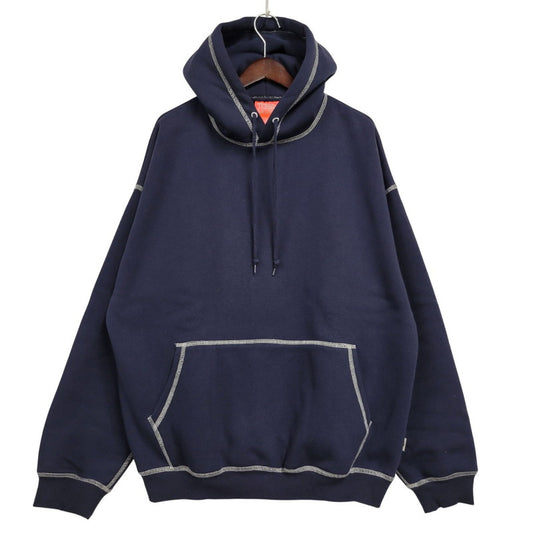 【中古品】【メンズ】 TRIBE WEAR トライブウェア NOT BASIC HOODIE ノット ベーシック フーディー パーカー 長袖 トップス 142-260331-as-08-izu サイズ：L カラー：ネイビー 万代Net店