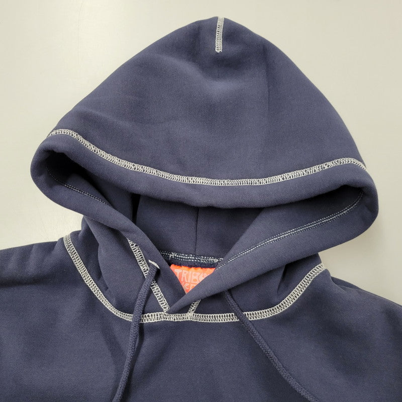 【中古品】【メンズ】 TRIBE WEAR トライブウェア NOT BASIC HOODIE ノット ベーシック フーディー パーカー 長袖 トップス 142-260331-as-08-izu サイズ：L カラー：ネイビー 万代Net店