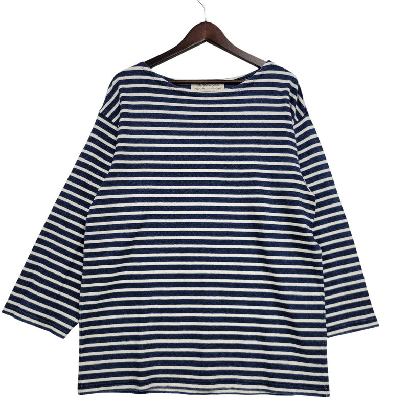 【中古品】【メンズ】 REMI RELIEF レミレリーフ BEAMS別注 COTTON BASQUE SHIRT 3/4 SLEEVE コットン バスク シャツ 3/4 スリーブ トップス 140-260605-kh-10-izu サイズ：M カラー：ブルー×ホワイト 万代Net店