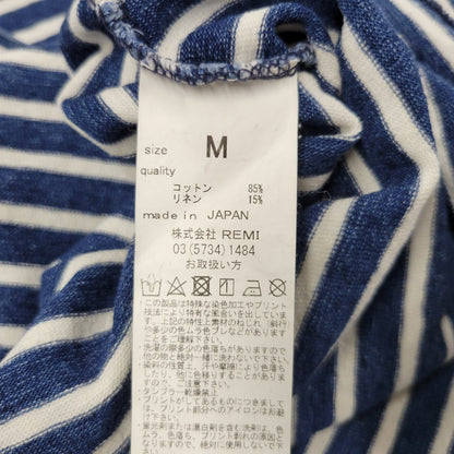 【中古品】【メンズ】 REMI RELIEF レミレリーフ BEAMS別注 COTTON BASQUE SHIRT 3/4 SLEEVE コットン バスク シャツ 3/4 スリーブ トップス 140-260605-kh-10-izu サイズ：M カラー：ブルー×ホワイト 万代Net店