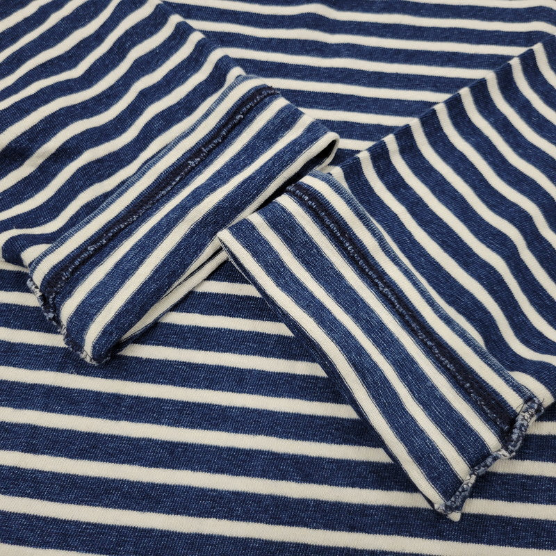 【中古品】【メンズ】 REMI RELIEF レミレリーフ BEAMS別注 COTTON BASQUE SHIRT 3/4 SLEEVE コットン バスク シャツ 3/4 スリーブ トップス 140-260605-kh-10-izu サイズ：M カラー：ブルー×ホワイト 万代Net店