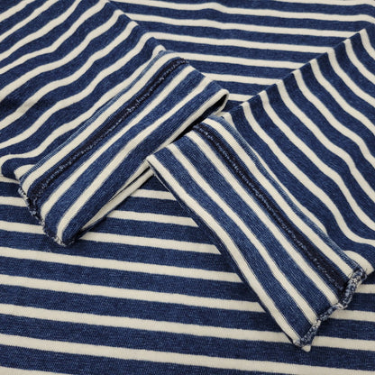 【中古品】【メンズ】 REMI RELIEF レミレリーフ BEAMS別注 COTTON BASQUE SHIRT 3/4 SLEEVE コットン バスク シャツ 3/4 スリーブ トップス 140-260605-kh-10-izu サイズ：M カラー：ブルー×ホワイト 万代Net店