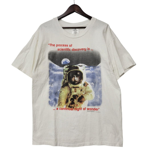【中古品】【メンズ】 ANDAZIA アンダージア 両シングル EINSTEIN PRINT SS TEE アインシュタイン プリント ショートスリーブ Tシャツ 半袖 トップス 146-260329-kh-06-izu サイズ：L カラー：ホワイト 万代Net店