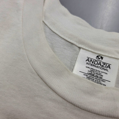 【中古品】【メンズ】 ANDAZIA アンダージア 両シングル EINSTEIN PRINT SS TEE アインシュタイン プリント ショートスリーブ Tシャツ 半袖 トップス 146-260329-kh-06-izu サイズ：L カラー：ホワイト 万代Net店