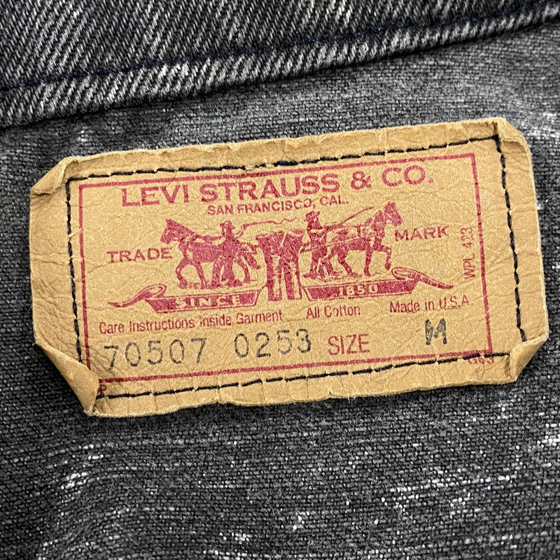 【中古品】【メンズ】 SMALL-E ACID WASH BLACK DENIM JACKET 70507-0253 アシッドウォッシュ ブラックデニムジャケット 刻印527 146-260403-as-10-izu サイズ：M カラー：ブラック 万代Net店