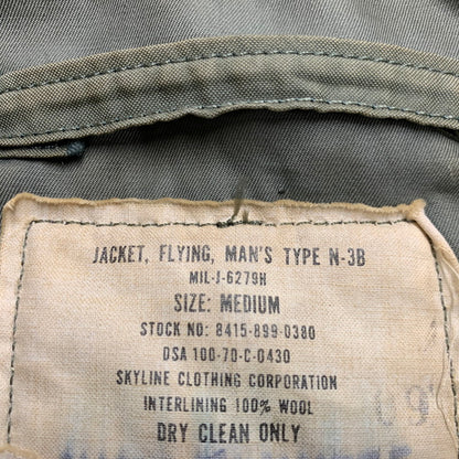 【現状渡し品】【メンズ】 U.S.AIR FORCE ユーエスエアフォース TYPE N-3B FLIGHT JACKET MIL-J-6279H 8415-899-0380 DSA 100-70-C-0430 フライトジャケット 146-260329-as-15-izu サイズ：M カラー：カーキ系 万代Net店