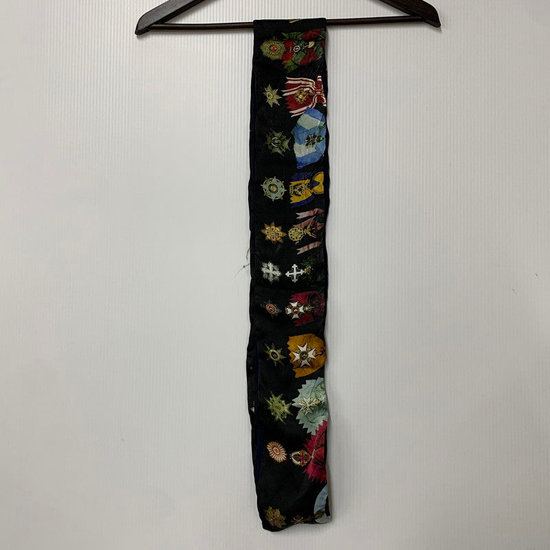 【中古品】【メンズ/レディース】 N6S67 シルク 勲章 総柄 ストール 服飾雑貨 187-260328-cs-11-izu カラー：ネイビー 万代Net店