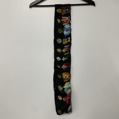 【中古品】【メンズ/レディース】 N6S67 シルク 勲章 総柄 ストール 服飾雑貨 187-260328-cs-11-izu カラー：ネイビー 万代Net店